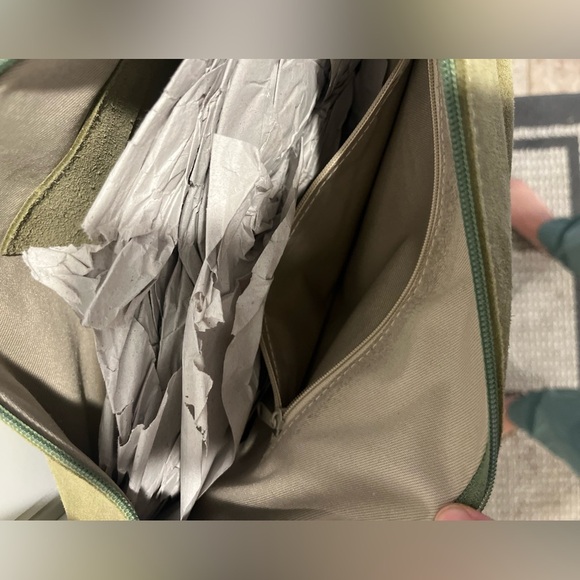 Sundance Catalog Olive Suede Leather Fringe Shoulder Bag - Picture 6 of 8